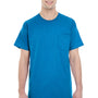 Gildan Mens Short Sleeve Crewneck T-Shirt w/ Pocket - Sapphire Blue