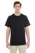 Gildan G530 Mens Short Sleeve Crewneck T-Shirt w/ Pocket Black Front