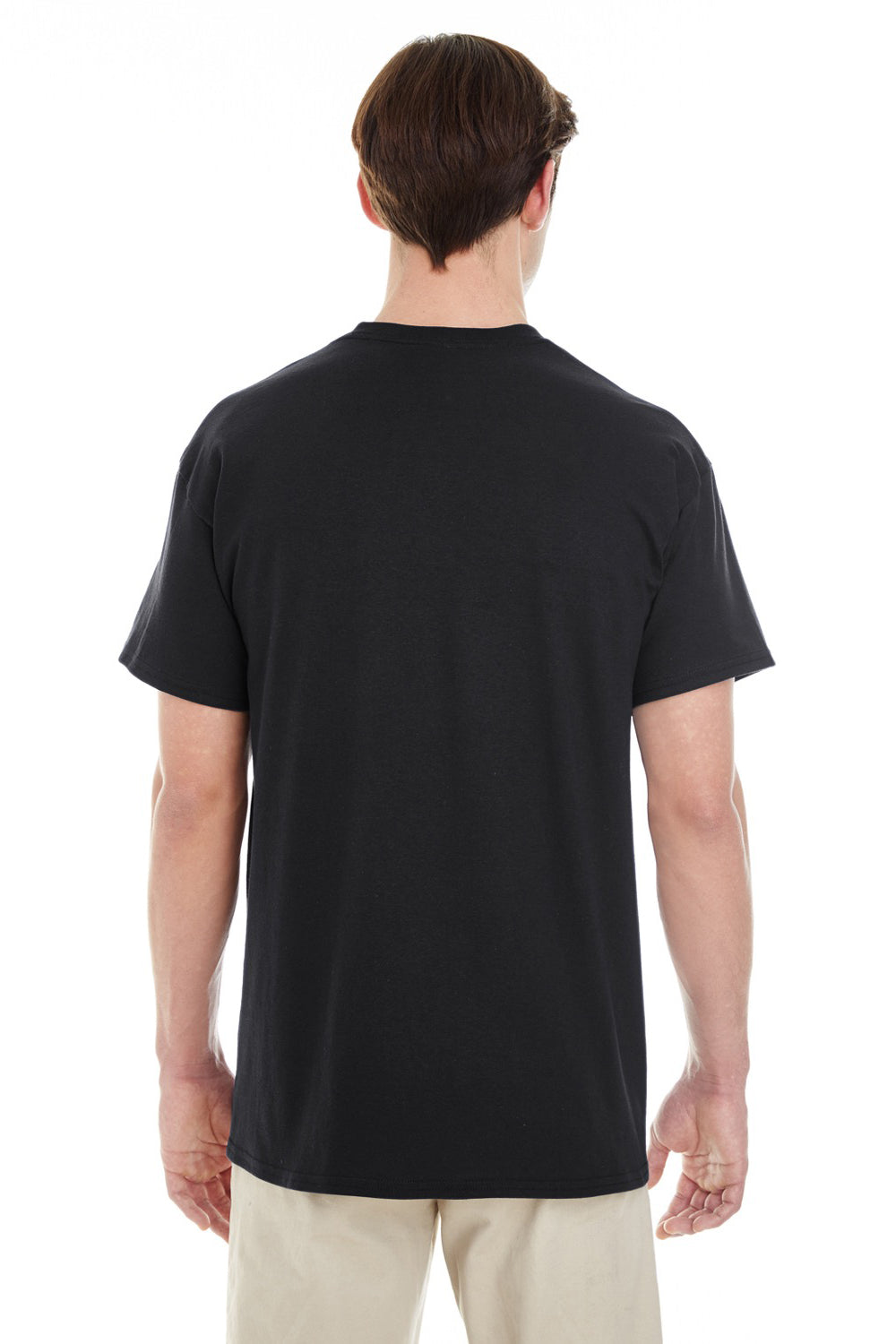 Gildan G530 Mens Short Sleeve Crewneck T-Shirt w/ Pocket Black Back