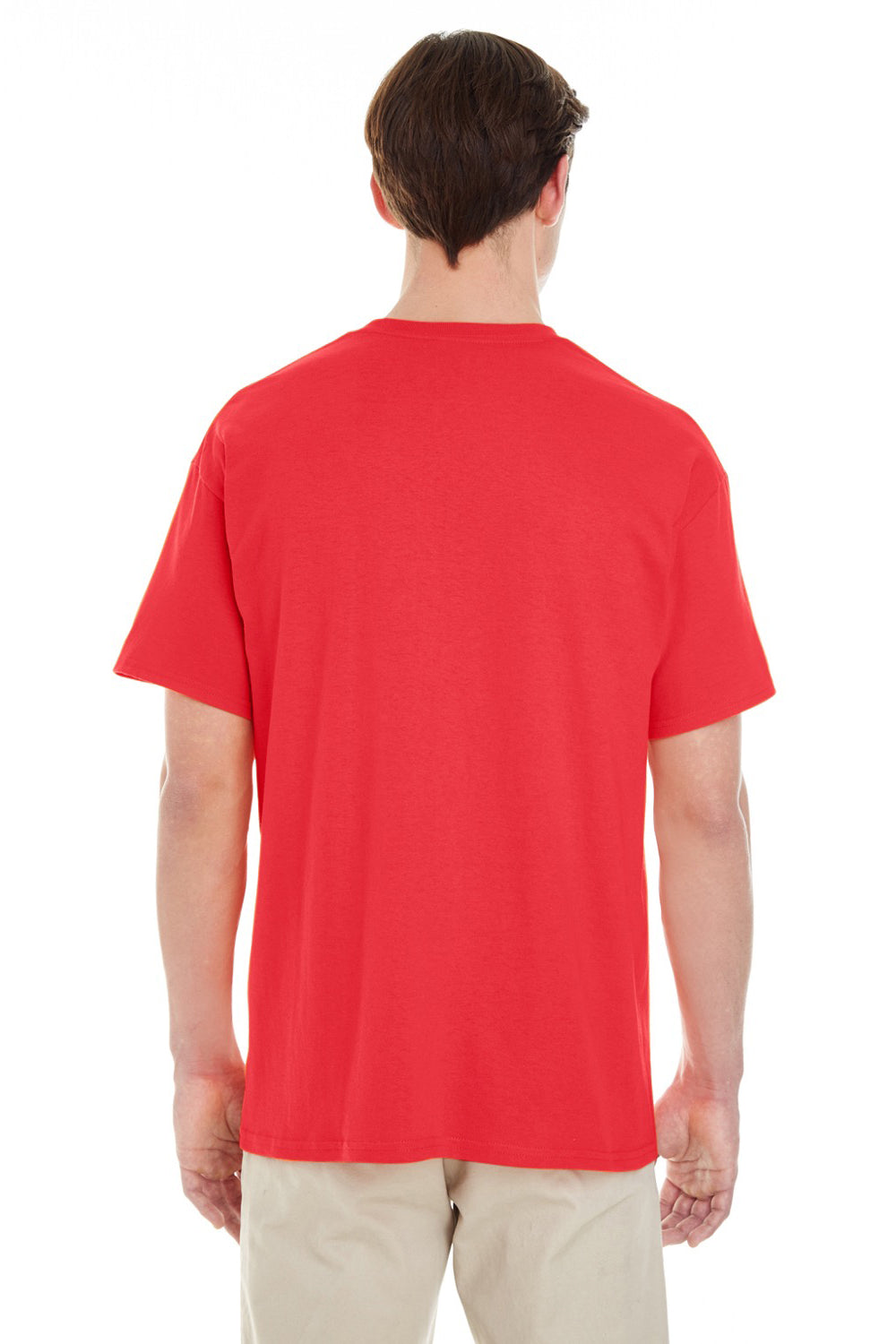Gildan G530 Mens Short Sleeve Crewneck T-Shirt w/ Pocket Red Back