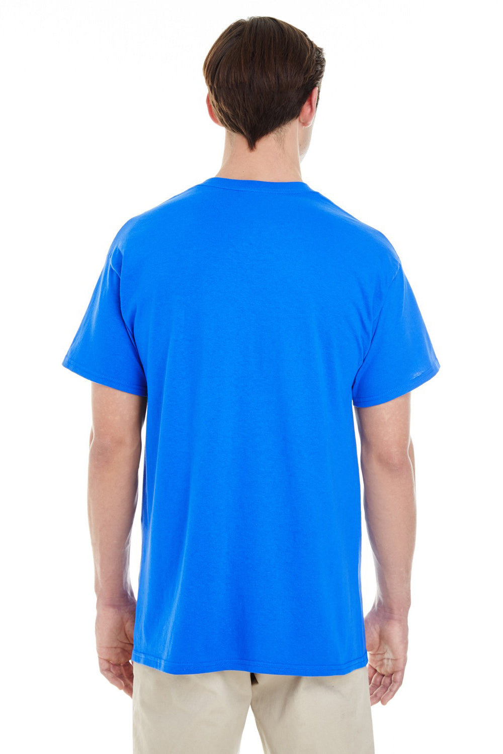 Gildan G530 Mens Short Sleeve Crewneck T-Shirt w/ Pocket Royal Blue Back