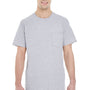 Gildan Mens Short Sleeve Crewneck T-Shirt w/ Pocket - Sport Grey