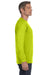 Gildan G540 Mens Long Sleeve Crewneck T-Shirt Safety Green Side