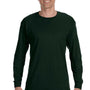 Gildan Mens Long Sleeve Crewneck T-Shirt - Forest Green