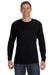 Gildan G540 Mens Long Sleeve Crewneck T-Shirt Black Front