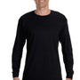 Gildan Mens Long Sleeve Crewneck T-Shirt - Black