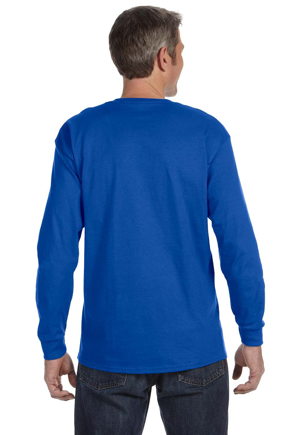 Gildan G540 Mens Long Sleeve Crewneck T-Shirt Royal Blue Back