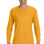 Gildan Mens Long Sleeve Crewneck T-Shirt - Gold