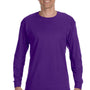 Gildan Mens Long Sleeve Crewneck T-Shirt - Purple