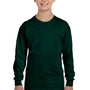 Gildan Youth Long Sleeve Crewneck T-Shirt - Forest Green