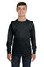 Gildan G540B Youth Long Sleeve Crewneck T-Shirt Black Front
