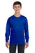 Gildan G540B Youth Long Sleeve Crewneck T-Shirt Royal Blue Front