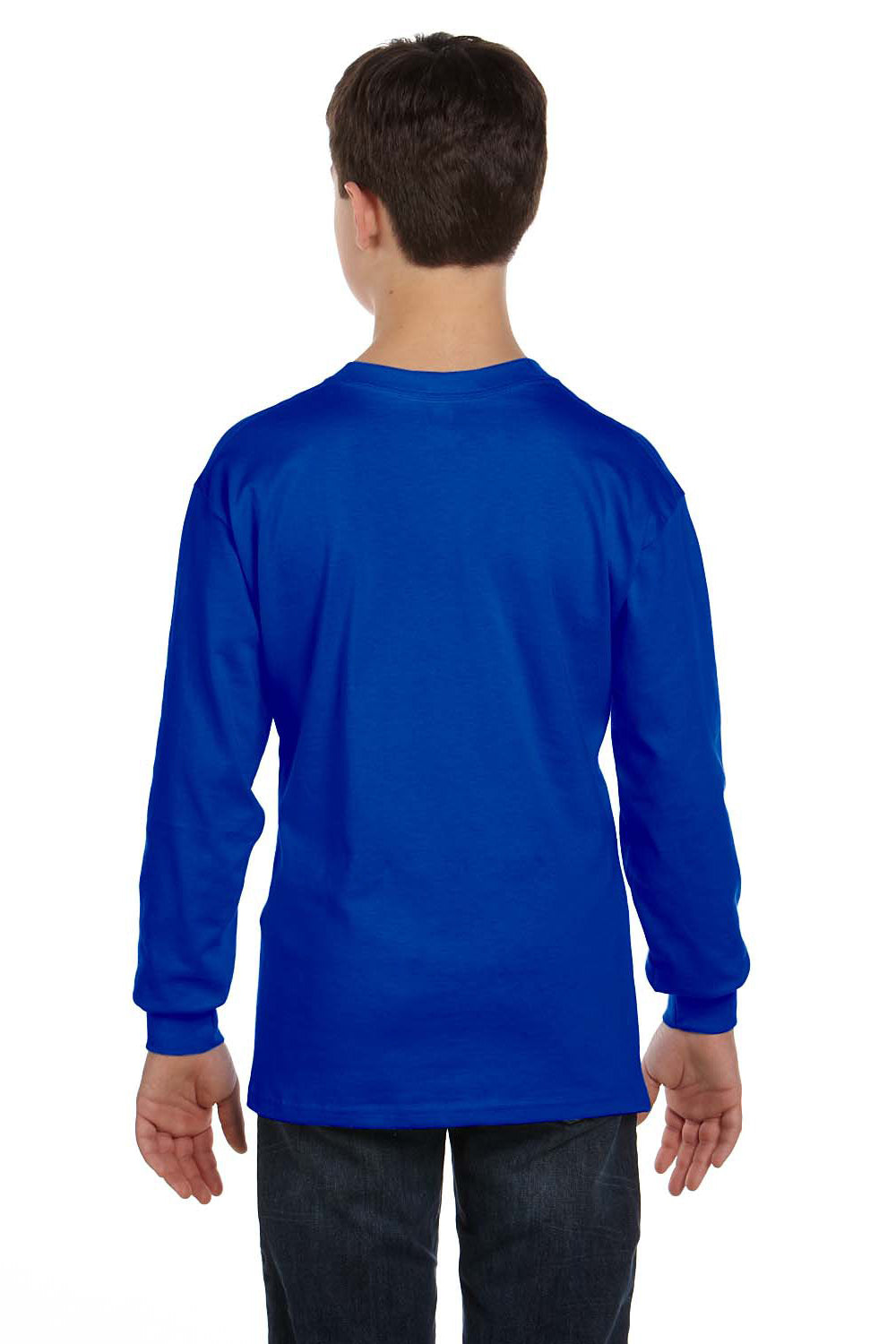 Gildan G540B Youth Long Sleeve Crewneck T-Shirt Royal Blue Back
