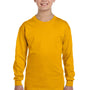 Gildan Youth Long Sleeve Crewneck T-Shirt - Gold