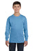 Gildan G540B Youth Long Sleeve Crewneck T-Shirt Carolina Blue Front