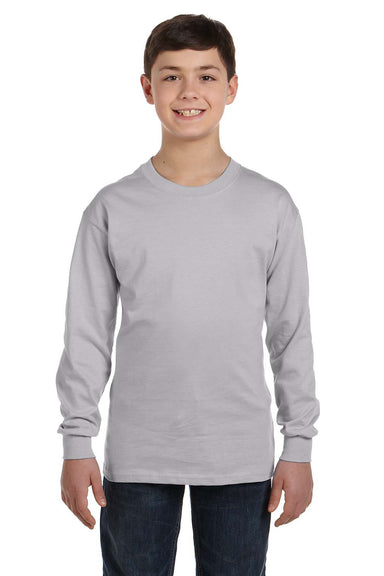 Gildan G540B Youth Long Sleeve Crewneck T-Shirt Sport Grey Front