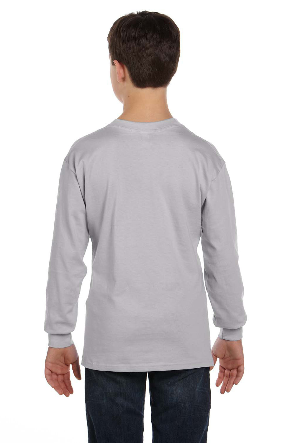 Gildan G540B Youth Long Sleeve Crewneck T-Shirt Sport Grey Back