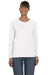 Gildan G540L Womens Long Sleeve Crewneck T-Shirt White Front