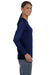 Gildan G540L Womens Long Sleeve Crewneck T-Shirt Navy Blue Side