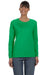 Gildan G540L Womens Long Sleeve Crewneck T-Shirt Irish Green Front