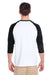 Gildan G570 Mens 3/4 Sleeve Crewneck T-Shirt White/Black Back