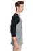 Gildan G570 Mens 3/4 Sleeve Crewneck T-Shirt Grey/Black Side