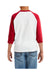 Gildan G570B Youth 3/4 Sleeve Crewneck T-Shirt White/Red Back