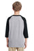 Gildan G570B Youth 3/4 Sleeve Crewneck T-Shirt Grey/Black Back