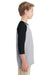 Gildan G570B Youth 3/4 Sleeve Crewneck T-Shirt Grey/Black Side
