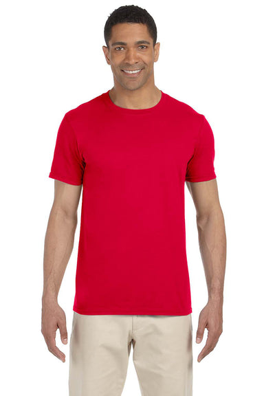 Gildan G640 Mens Softstyle Short Sleeve Crewneck T-Shirt Cherry Red Front