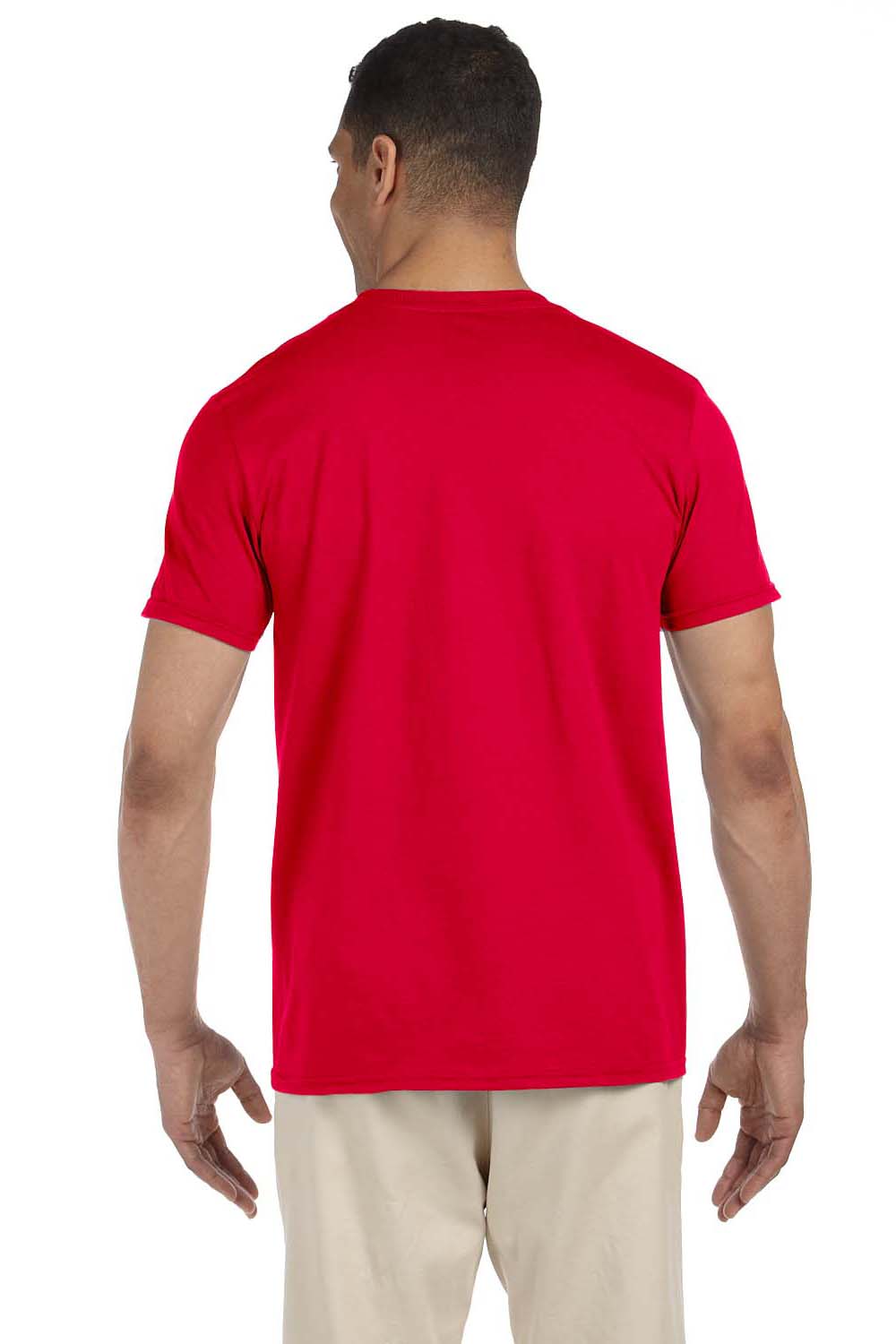Gildan G640 Mens Softstyle Short Sleeve Crewneck T-Shirt Cherry Red Back