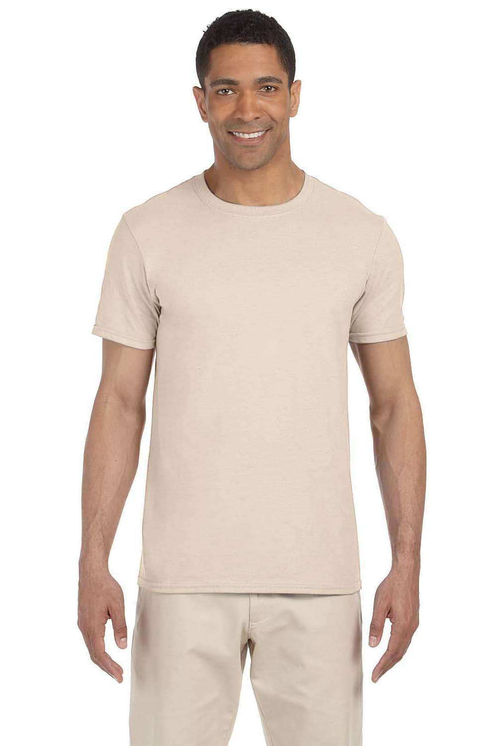 Gildan G640 Mens Softstyle Short Sleeve Crewneck T-Shirt Natural Front