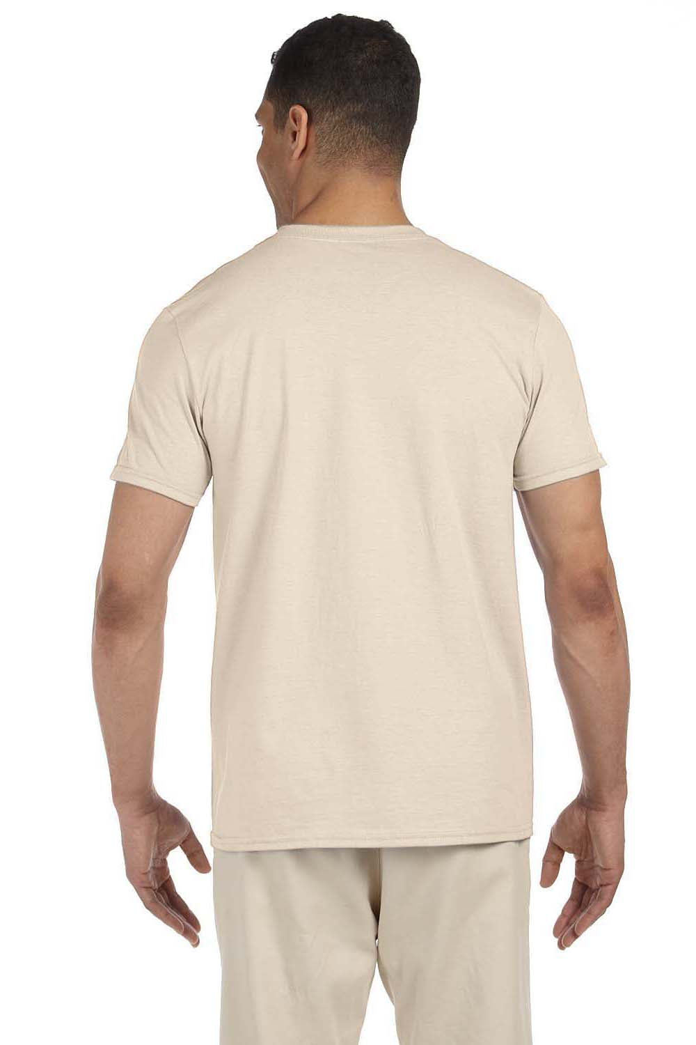 Gildan G640 Mens Softstyle Short Sleeve Crewneck T-Shirt Natural Back