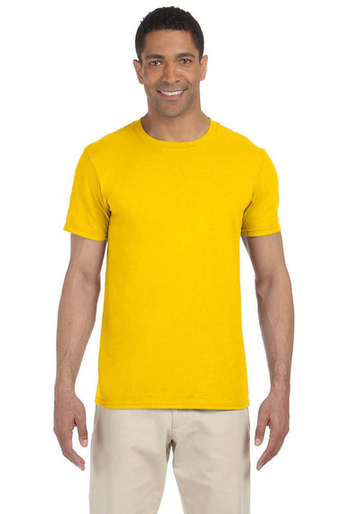 Gildan G640 Mens Softstyle Short Sleeve Crewneck T-Shirt Daisy Yellow Front