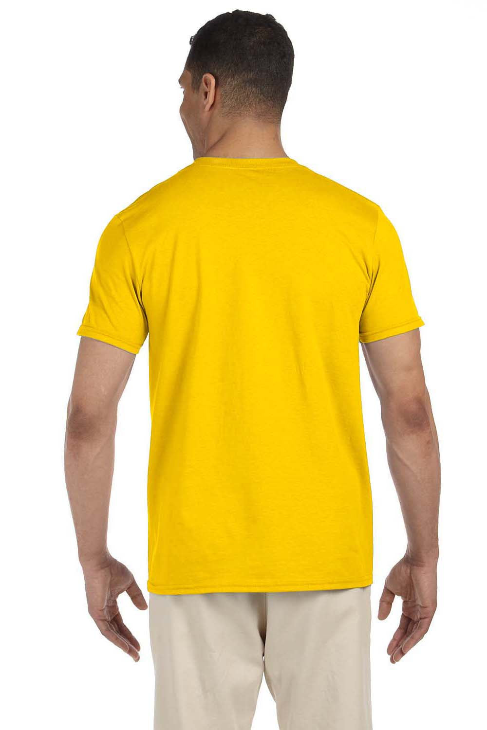Gildan G640 Mens Softstyle Short Sleeve Crewneck T-Shirt Daisy Yellow Back