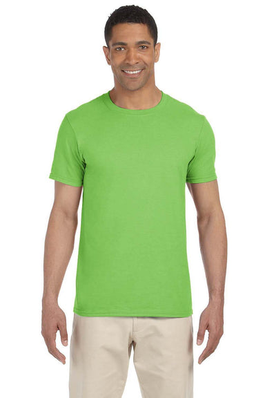 Gildan G640 Mens Softstyle Short Sleeve Crewneck T-Shirt Lime Green Front