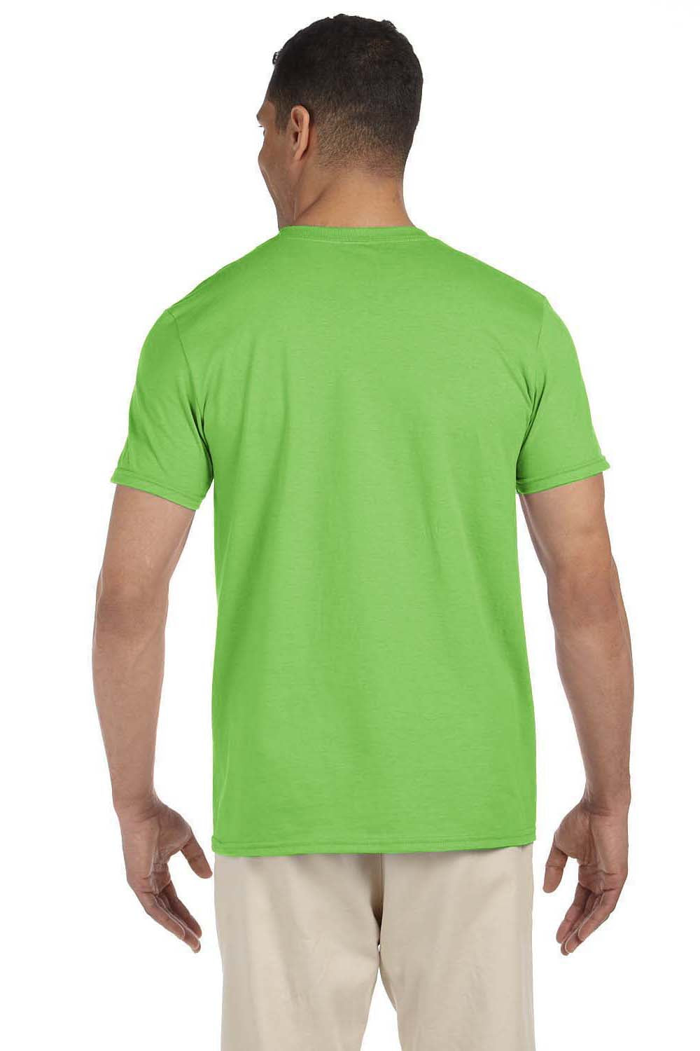 Gildan G640 Mens Softstyle Short Sleeve Crewneck T-Shirt Lime Green Back