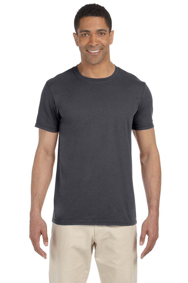 Gildan G640 Mens Softstyle Short Sleeve Crewneck T-Shirt Charcoal Grey Front