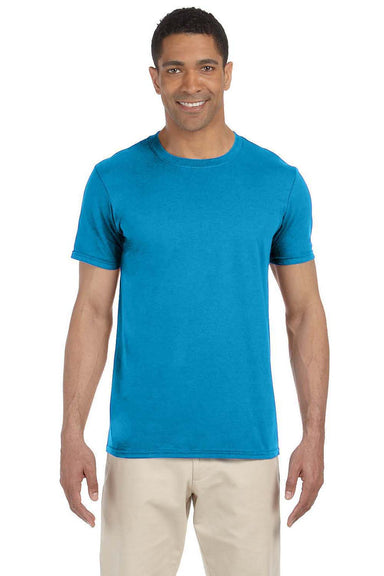 Gildan G640 Mens Softstyle Short Sleeve Crewneck T-Shirt Sapphire Blue Front