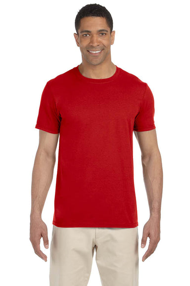 Gildan G640 Mens Softstyle Short Sleeve Crewneck T-Shirt Red Front