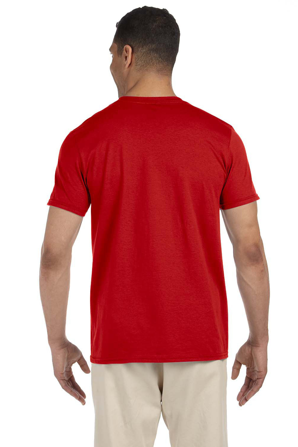 Gildan G640 Mens Softstyle Short Sleeve Crewneck T-Shirt Red Back
