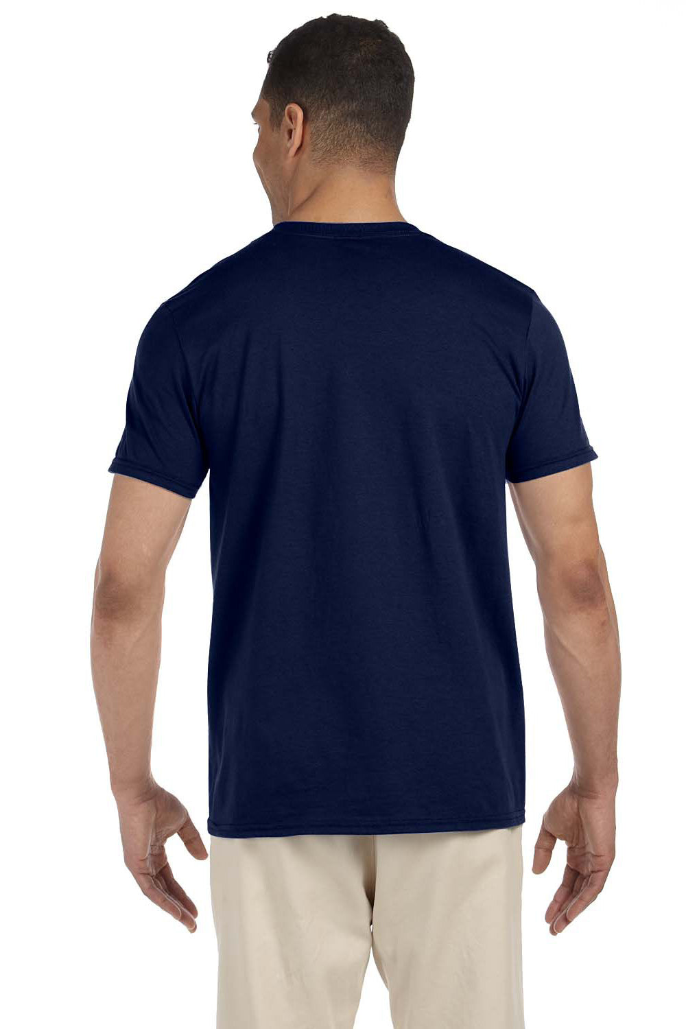 Gildan G640 Mens Softstyle Short Sleeve Crewneck T-Shirt Navy Blue Back