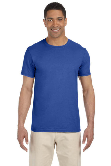 Gildan G640 Mens Softstyle Short Sleeve Crewneck T-Shirt Metro Blue Front