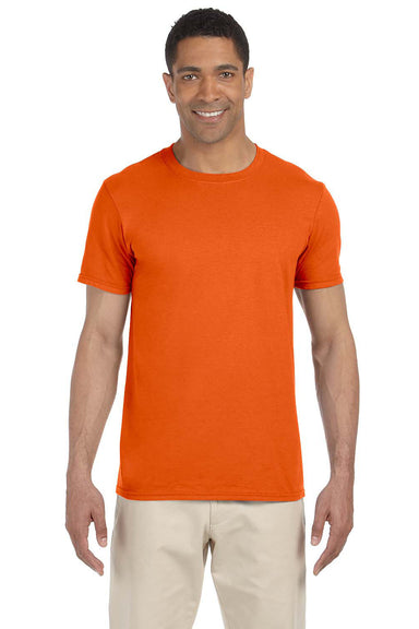 Gildan G640 Mens Softstyle Short Sleeve Crewneck T-Shirt Orange Front