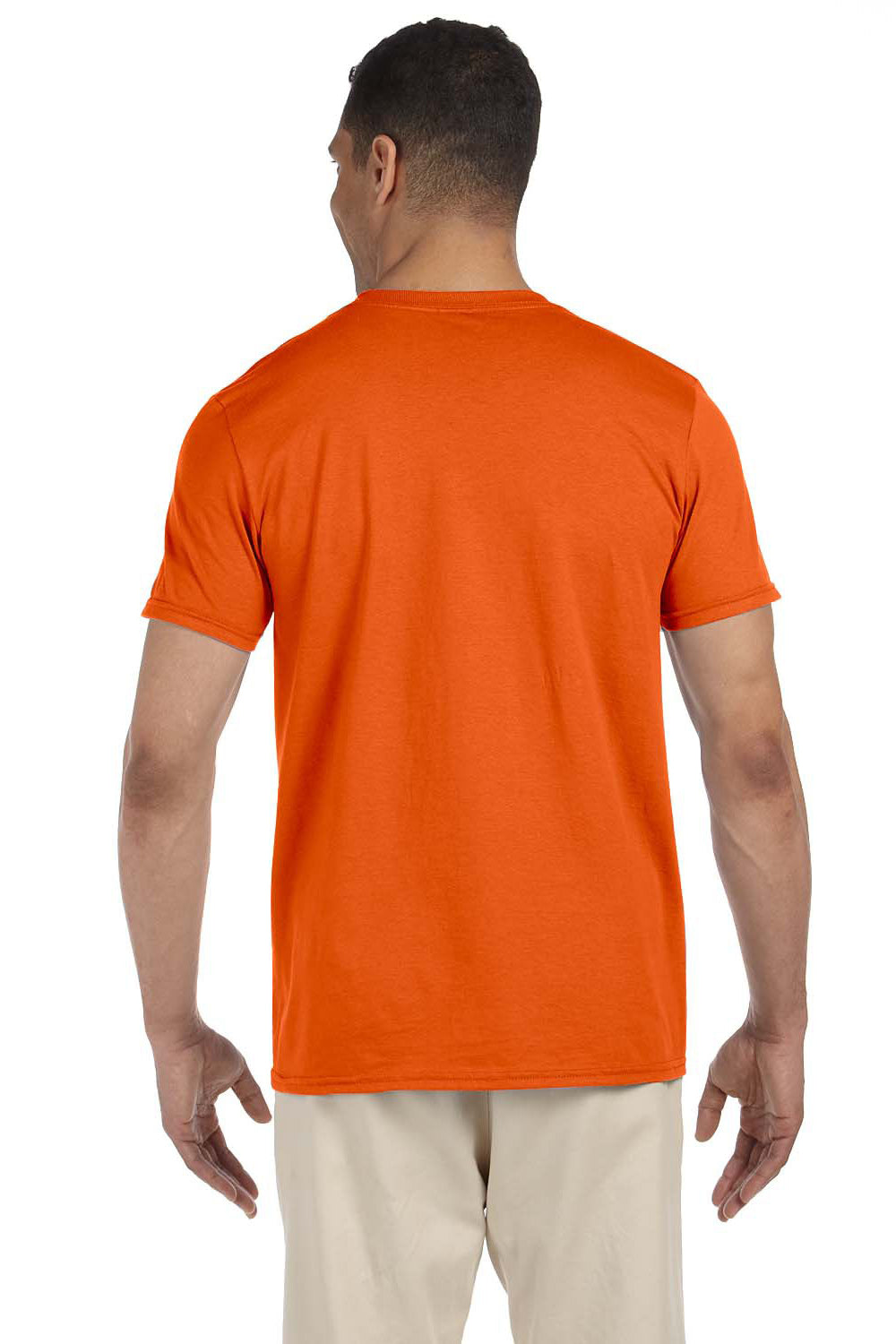 Gildan G640 Mens Softstyle Short Sleeve Crewneck T-Shirt Orange Back