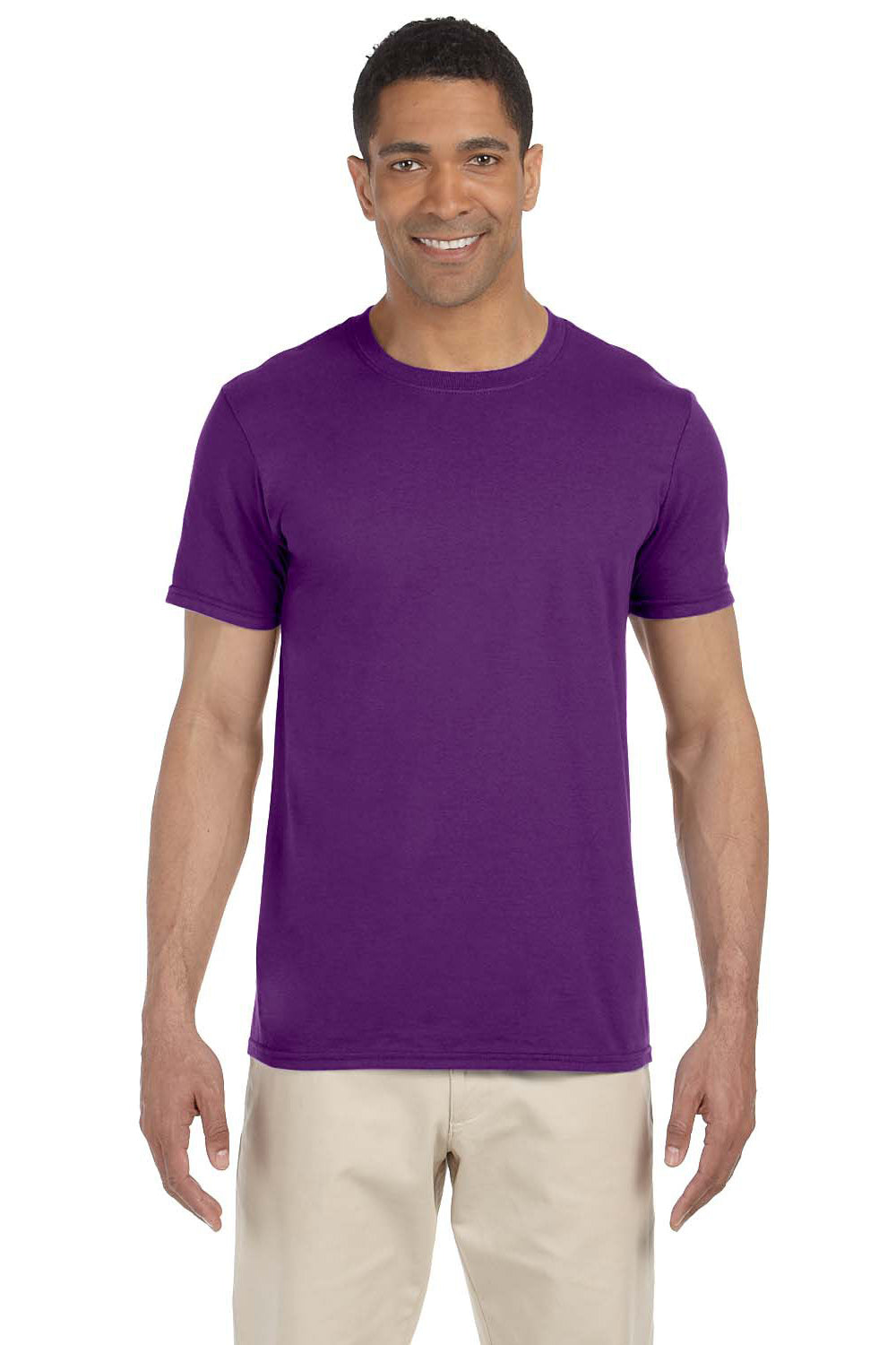 Gildan G640 Mens Softstyle Short Sleeve Crewneck T-Shirt Purple Front
