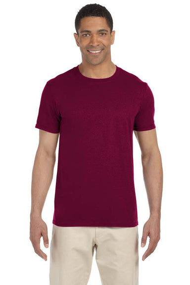 Gildan G640 Mens Softstyle Short Sleeve Crewneck T-Shirt Maroon Front