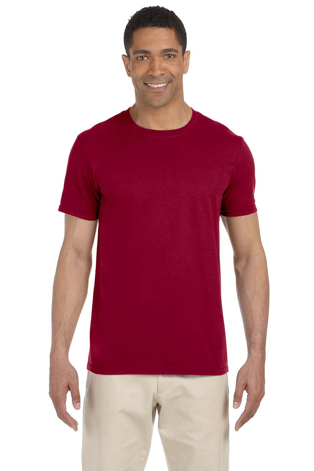 Gildan G640 Mens Softstyle Short Sleeve Crewneck T-Shirt Cardinal Red Front