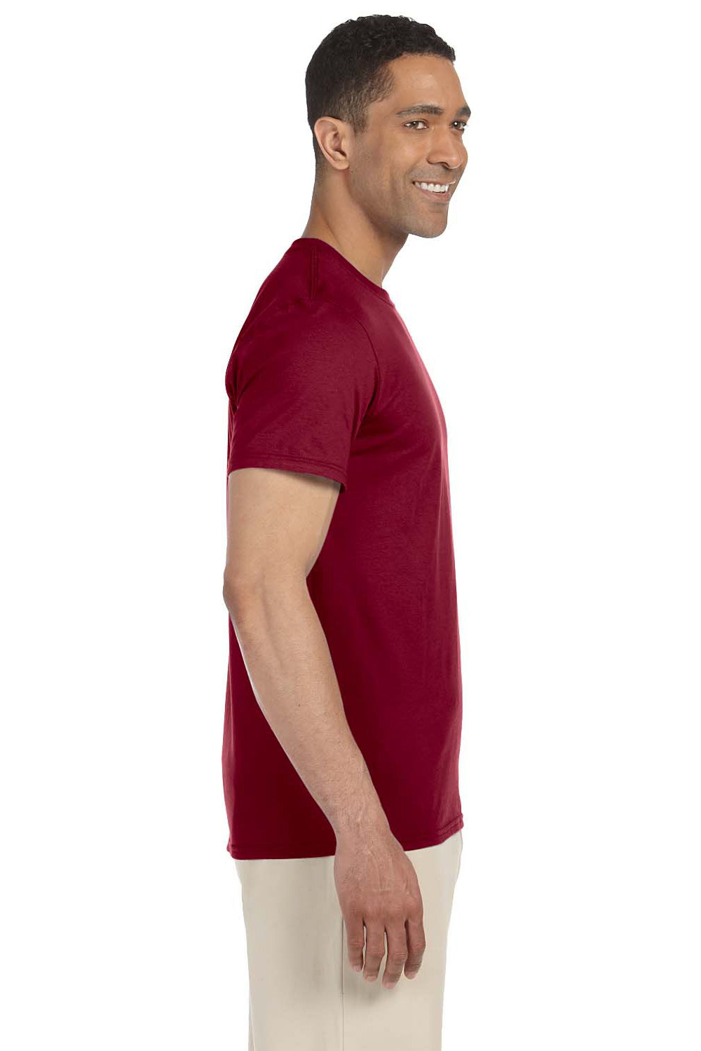 Gildan G640 Mens Softstyle Short Sleeve Crewneck T-Shirt Antique Cherry Red Side