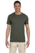 Gildan G640 Mens Softstyle Short Sleeve Crewneck T-Shirt Military Green Front
